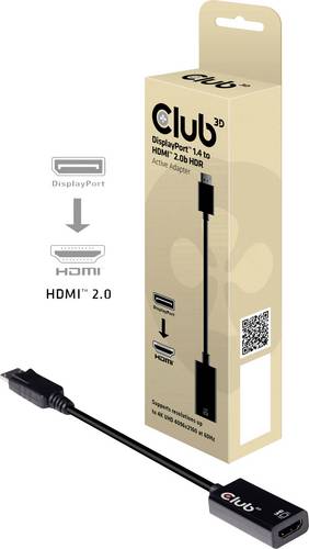 club3D CAC-1080 DisplayPort Adapter [1x DisplayPort Stecker - 1x HDMI-Buchse] Schwarz