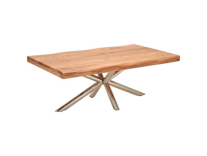 Livetastic Couchtisch, Natur, Holz, Metall, Akazie, Holz, rechteckig, X-Form, 45x70x120 cm, Holzmöbel, Holztische, Couchtische Holz