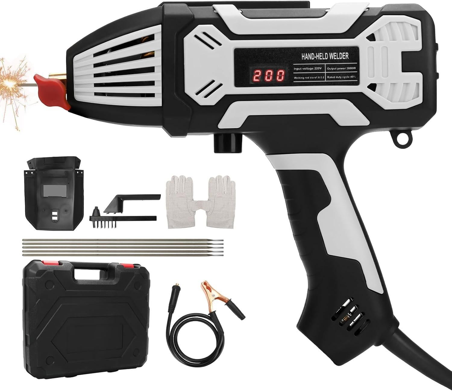 Selius Elektroden Lasapparaat - Draagbaar ARC Handheld Lasapparaat 220 V 120 A IGBT Inverter met Digitaal Display