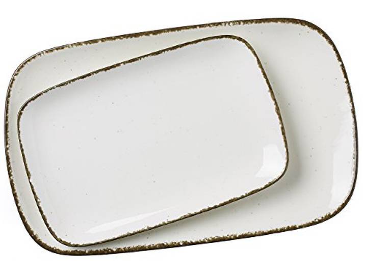 Ritzenhoff & Breker Servierplatten-Set Casa, 2-teilg, 24x15,5 cm und 33x20 cm, Creme