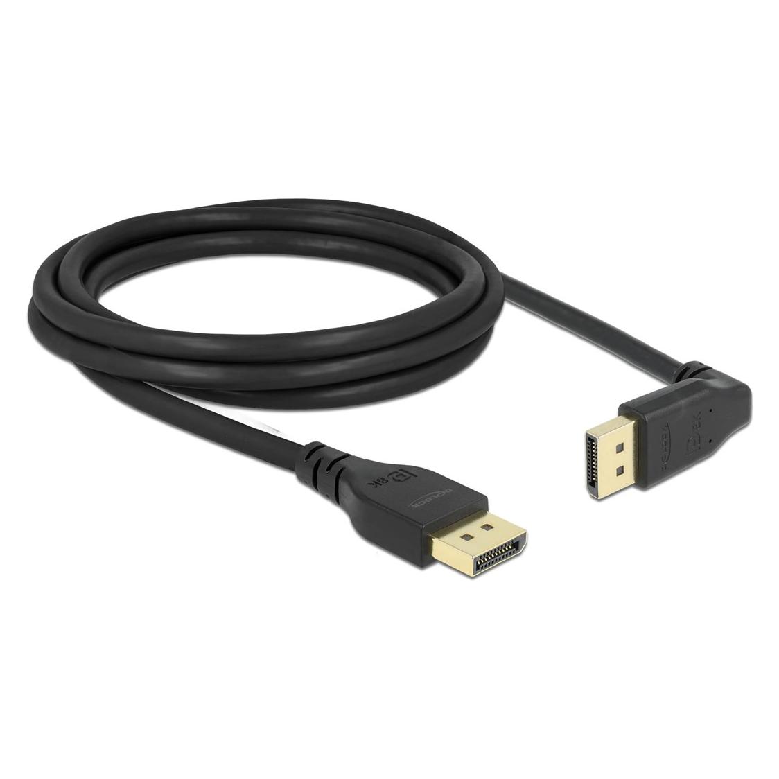Delock Kabel Oben gewinkelt DisplayPort - DisplayPort, 2 m, 8K 60Hz (2 m) (87150)