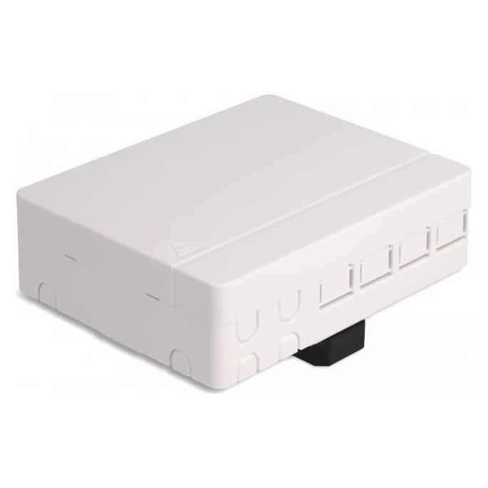 Delock LWL Anschlussdose für Hutschiene 4 x SC Simplex oder LC Duplex weiss (Spleissbox) (87141)