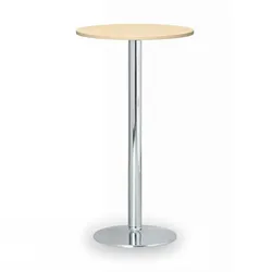 Partytisch, Gastro Stehtisch OLYMPO II, Durchmesser 60 cm, verchromtes Fußgestell, Platte Birke