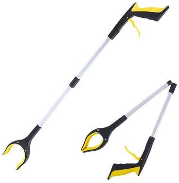 LightInthebox Grabber Reacher Tool 360 Degree Rotating Head, Wide Jaw, 32 Foldable, Lightweight Trash Claw Grabbers for Elderly, Reaching Tool for Trash Pick Up Stick, Litter Picker Arm Extension