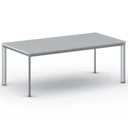 Konferenztisch PRIMO INVITATION 200x100 cm, graues Metallgestell, grau