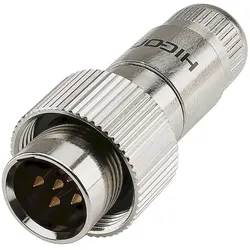 HICON MINI-XLR, IP67 & EXTRA ROBUST, IP67 , 5-pol , Stahlgehäuse-stecker, vergoldete(r) Kontakt(e), gerade