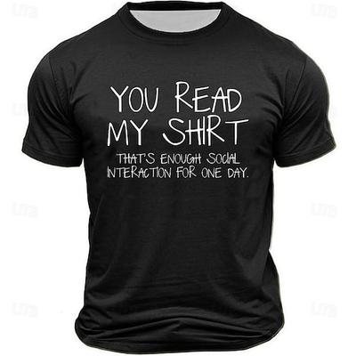 Herren Lustiges Grafik T-Shirt 'Du hast mein T-Shirt gelesen genug soziale Interaktion' Introvertierten Lebensstil Kurzarm T-Shirt