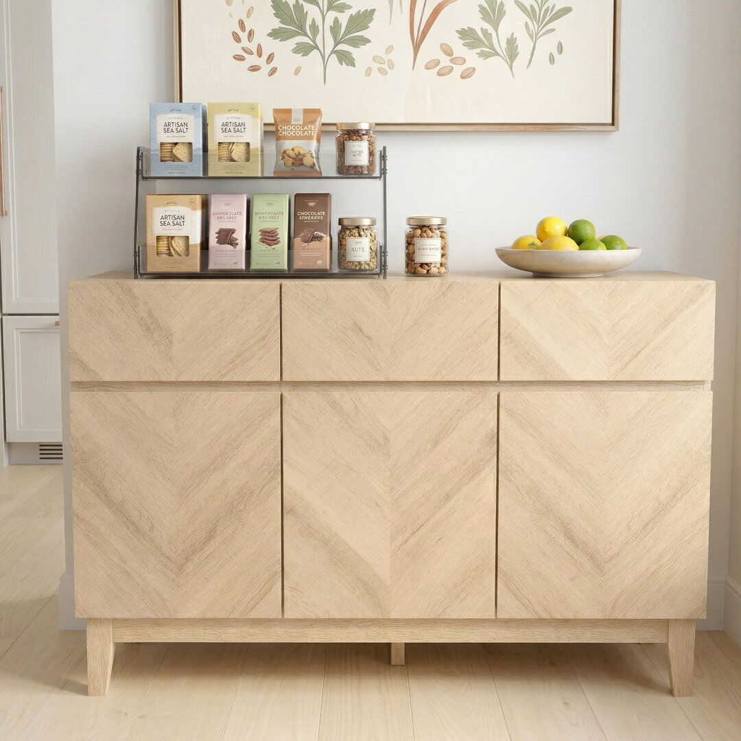 Natur Pur Cartwright Hanwell 3 Door 3 Drawer Sideboard Oslo Oak 76.5cm H X 118.6cm W X 39.8cm D