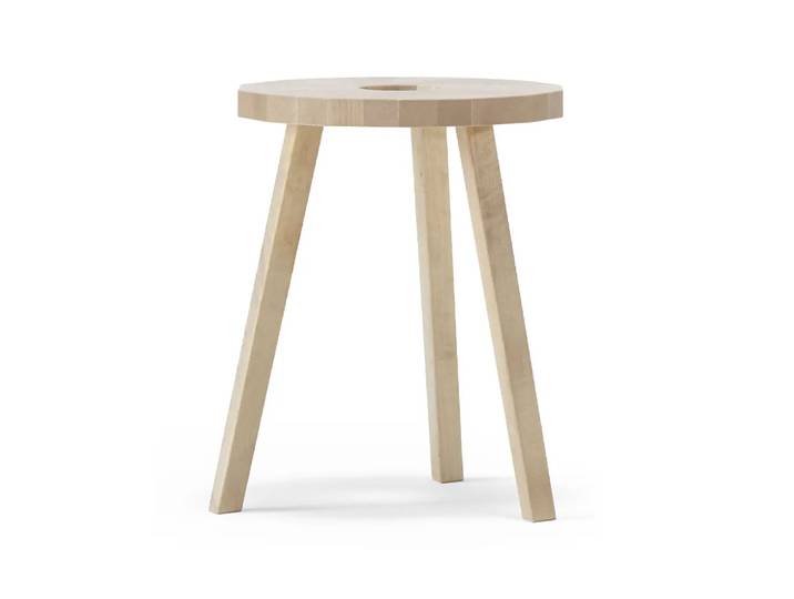 Stolab Lilla Snåland runder Hocker Birke natürlich geölt, Ø35x45 cm