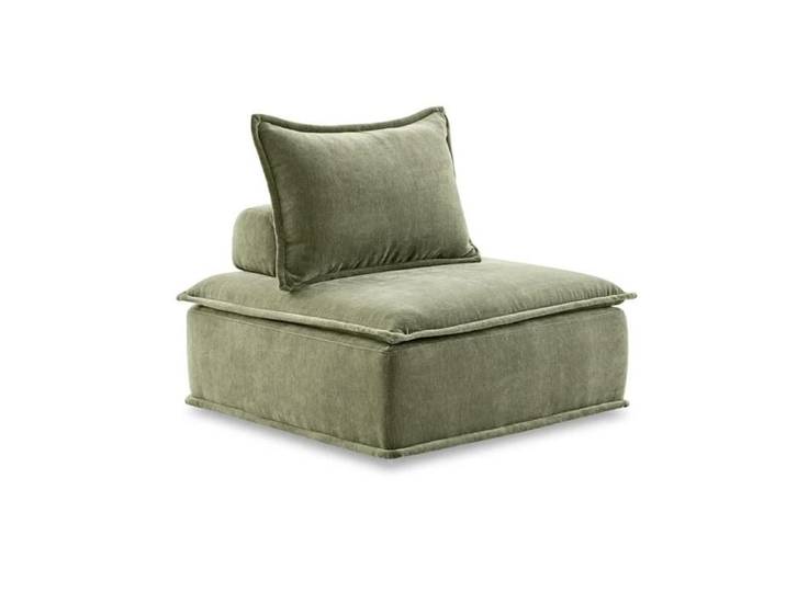 Chauffeuse tissu microfibre vert avec dossier amovible – LYS Meubletmoi