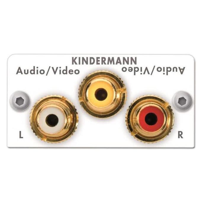 Kindermann Anschlussblende weiss 7444AZA530 Video/Audio L/R 50x50 1/2 (0.16 m) (7444AZA530)