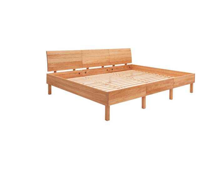 Linea Natura Familienbett LA Familia, Wildeiche, Holz, Wildeiche, massiv, 270x200 cm, Familienbett, Schlafzimmer, Betten, Familienbetten