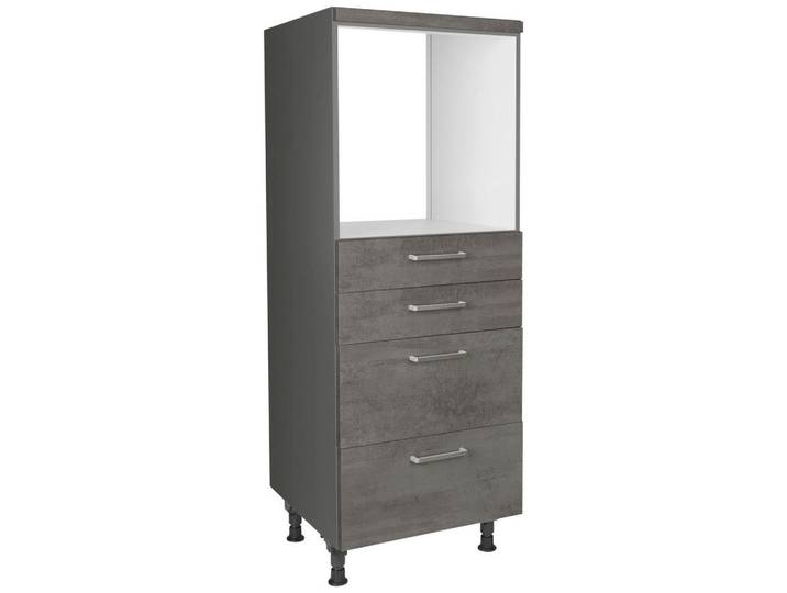 Nobilia Geräteumbauschrank Riva, Schiefer, 4 Schublade(n) Schubladen, nur wie online abgebildet bestellbar, 60x168x58 cm, DGM-Klimapakt, Made in Germany, Goldenes M, Pefc, Blauer Engel, Küchen, Küchenmöbel, Küchenschränke, Geräteumbauschränke