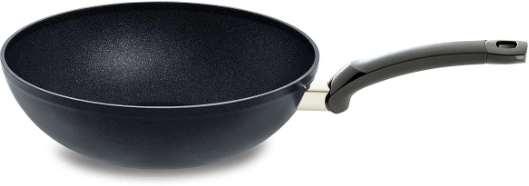 Ⓜ️🔵🔵🔵 Fissler Wok - Wok, Serie Adamant, Nero (superficie interna/esterna), Capacità 3.