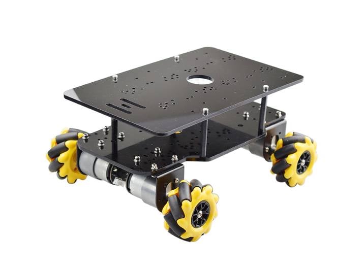 Kit de châssis de voiture robot à double roue Mecanum, moteur d'impression DC Hall, ROS Ardu37Raspberry Pi STM32, charge de 10kg