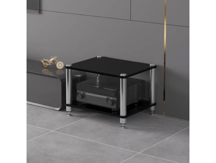 ZSCNYHMT Audio Rack, Stereo-Schrank Mit Edelstahlrahmen Und Ablagen Mehrschichtige regale, verstärkeraufbewahrung, player-organisation, stabiles design, für audio innenräume(A,2-tier)