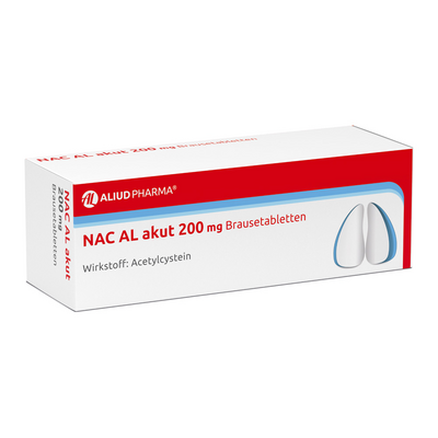 ALIUD Pharma GmbH NAC AL akut 200 mg Brausetabletten zur Erleichterung des Abhustens b. erkältungsbedingter Bronchitis 20 St 00724778