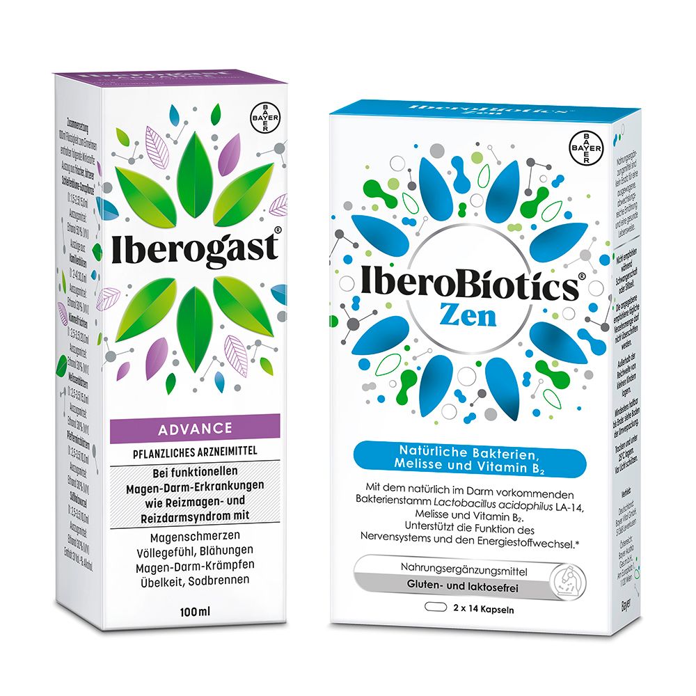 Iberogast Advance Flüssigkeit zum Einnehmen & Iberobiotics Zen Kapseln 1 St