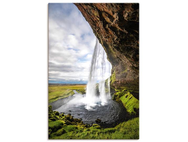 Wandbild ARTLAND Wasserfall Seljalandsfoss auf Island , grün (farbe bild(er): grün), B:60cm H:90cm, Bilder, Wandbild, als Alubild, Leinwandbild, Poster, Wandaufkleber in verschied. Grössen
