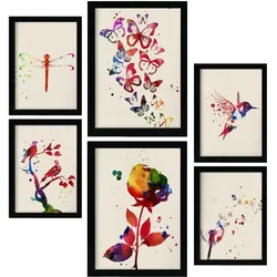 POSTER Set Mit 6 Natur Illustrationen Im Aquarell Stil A3 & A4 Rahmenlos