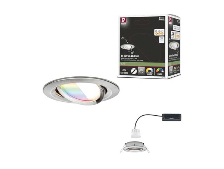 Paulmann 92439 Spot encastré LED Nova Coin rond 84mm 50° RGBW+ 6W 500lm 230V Acier brossé Alu moulé sous pression