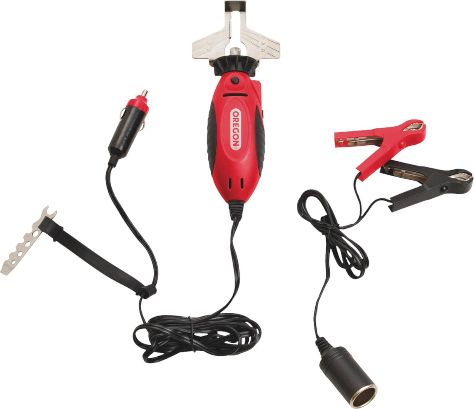 Oregon 585015 Kettingzaag handslijpmachine met 12 V-aansluiting en accessoires