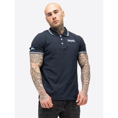 Poloshirt LONSDALE "EASTLEIGH", Herren, Gr. M, blau (navy, ice, off), Obermaterial: 100% Baumwolle, Shirts, mit filigranen Stickereien