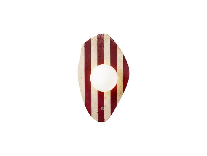 Applique murale en travertin Push - Beige / Blanc / Rouge