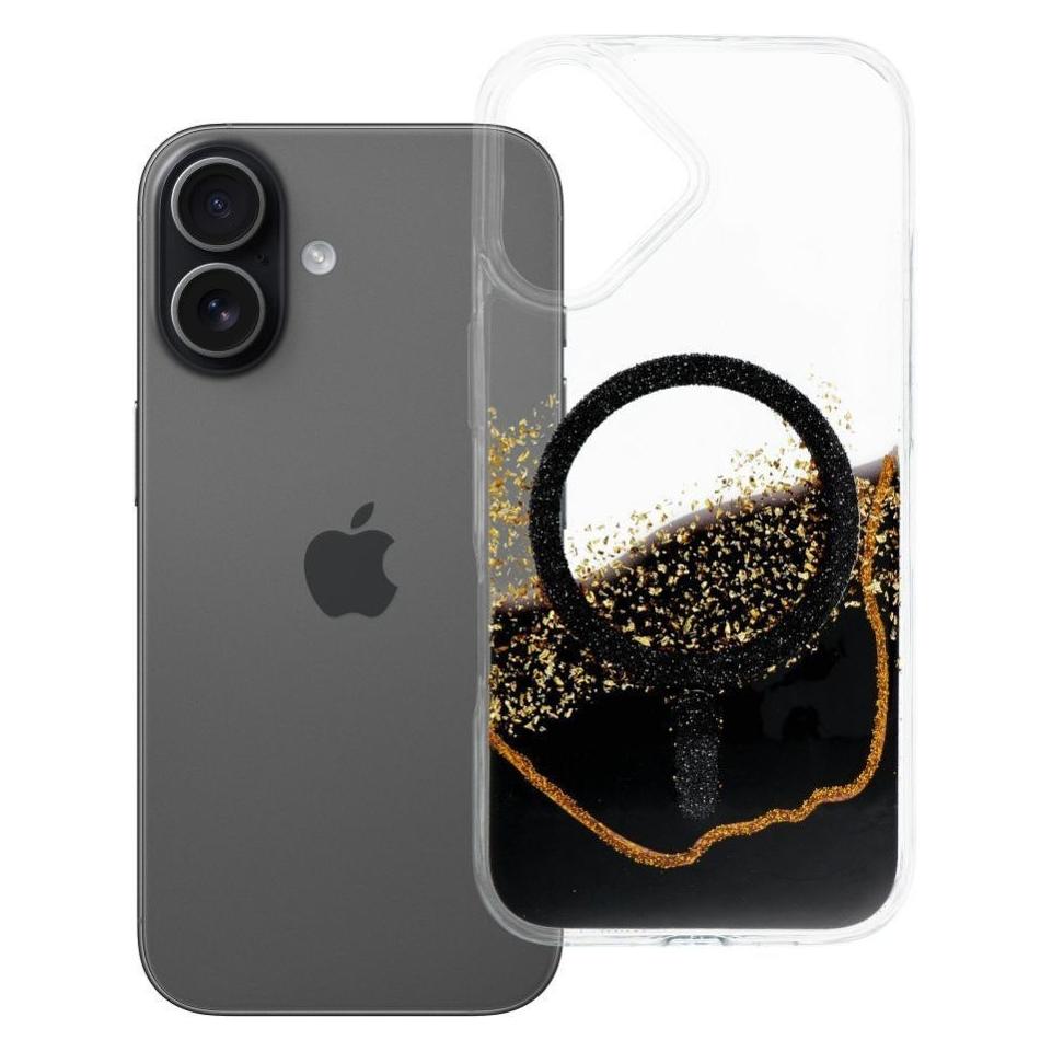 OEM Rückseitenhülle für das iPhone 17 in Gold, kompatibel mit MagSafe, schwarz (Apple iPhone 17) (74674283)