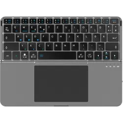 4smarts Universal Wireless Tastatur Foldable QWERTZ (DE), Tablet Tastatur, Grau, Silber