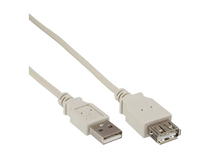 InLine 34603L USB 2.0 verlengkabel (stekker-naar-bus, type A, 3m) beige