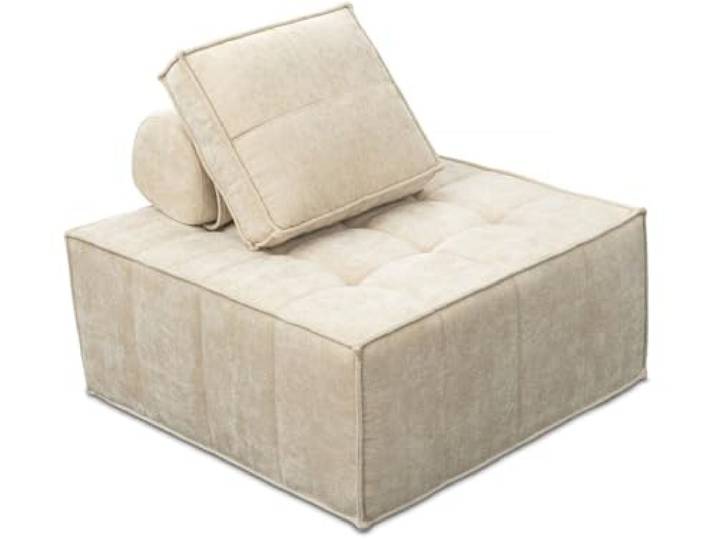 Sessel aus strukturiertem Stoff Velluto – 96 x 100 x 89 cm – Beige