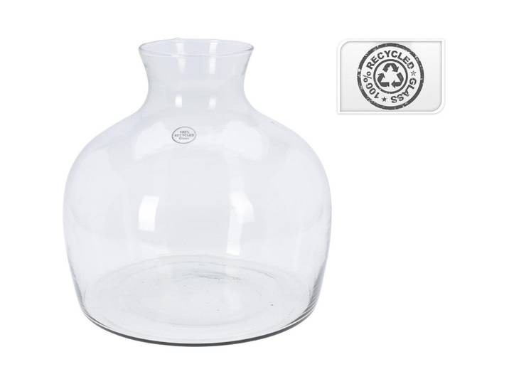 Mondex Vase Recycling Transparent 35.5/34.5/35.5 cm Glas, 35.5 cm, Dekoration, Vasen, Glasvasen