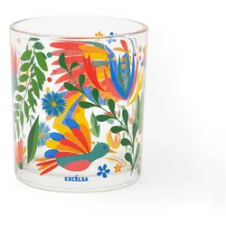 Excelsa Set Von 6 Wasserglas Mexican Flowers Glas 30 Cl Bunt