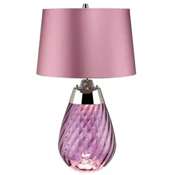 Elstead Kleine pflaumenfarbene Tischlampe Lena mit 2 Leuchten LENA-TL-S-PLUM