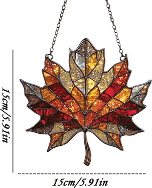 Uplift Curations Acrylic Maple Leaf Suncatcher Thanksgiving Autumn Window & Door Hanging Decor b