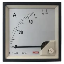 RS PRO, Energiemessgerät, Amperemeter 10 (Input) A, 100 (Scle) A, 50/5 (CT) A AC Dreheisen, 92mm x 92mm T. 54 (<30 A) m