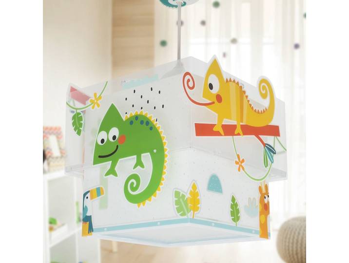 Kinderkamer hanglamp HAPPY JUNGLE, dimbaar, multicolor, Kinderkamer, Kunststof, hanglamp