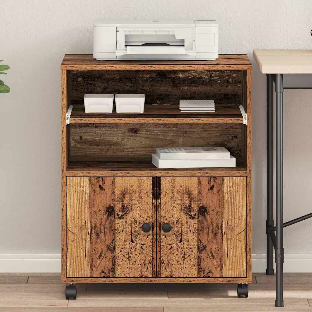 vidaXL 74cm H x 60cm W Printer Stand Old Wood 74cm H X 60cm W X 48cm D