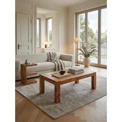 Couchtisch MUMBAI aus Massivholz im Landhaus-Stil mit natürlichem Design, Akazie 60x110x40 cm