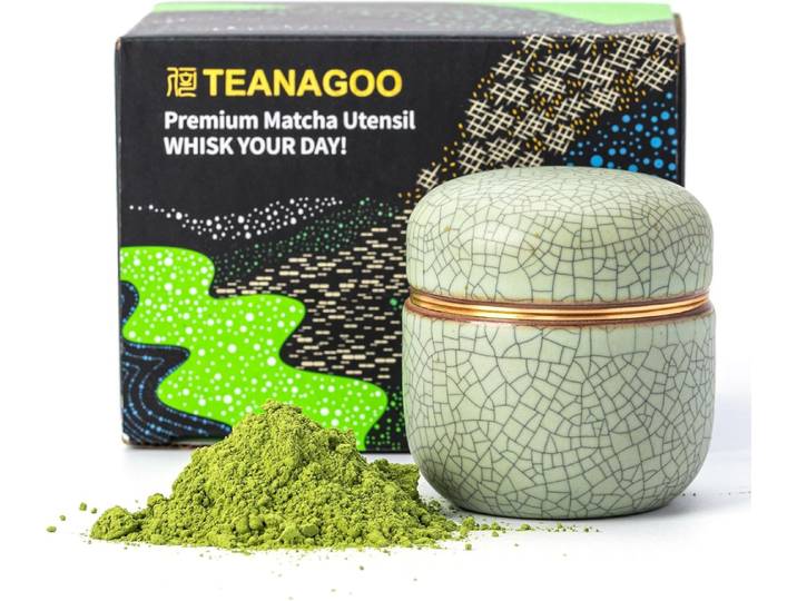 Teedose für Matchapulver Hellgrün