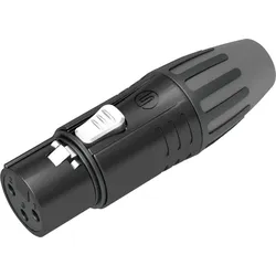 Seetronic XLR 3P Connector - female Goldkontakte - schwarzes Gehäuse