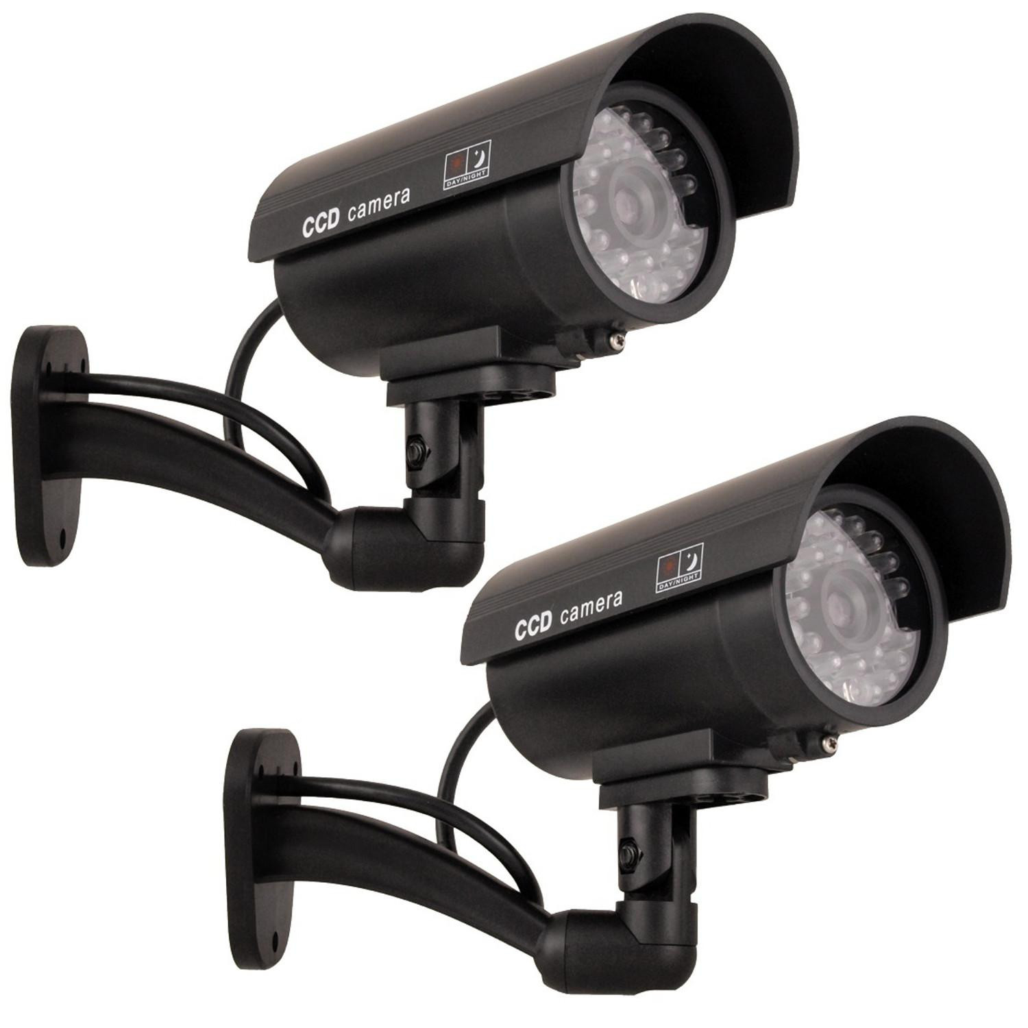 Maclean Nepcamera IR9000 B met infrarood LED en knipperend licht, zwart, 2 stuks
