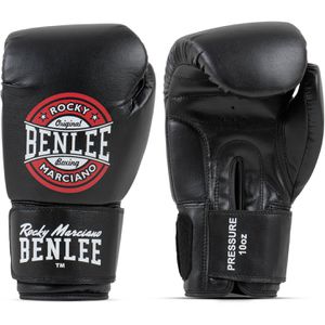 BENLEE Boxhandschuhe Pressure schwarz, für Erwachsene, Trainingshandschuhe aus Kunstleder, mit Klettverschluss, 12oz
