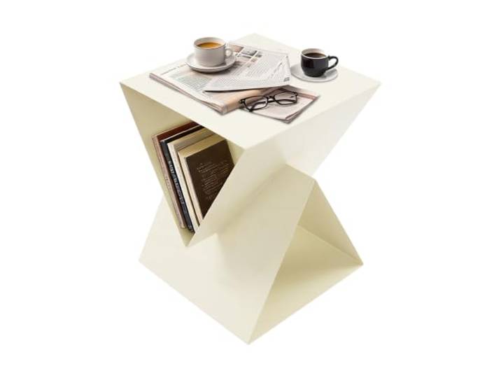 Lumivew Beistelltisch 40x40x50cm Dreieckig UnregelmäßIg Aus Eisen Dreieckiges Prismen-Design aus Eisen mit Backfarbe – künstlerische Ästhetik und vielseitig einsetzbar als Nachttisch oder