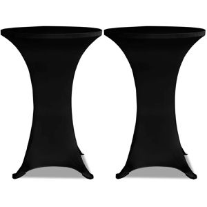 vidaXL Tischhusse Stretch, 241205, Ø 70 cm, für Stehtische bis 120 cm Höhe, schwarz, 2 Stück