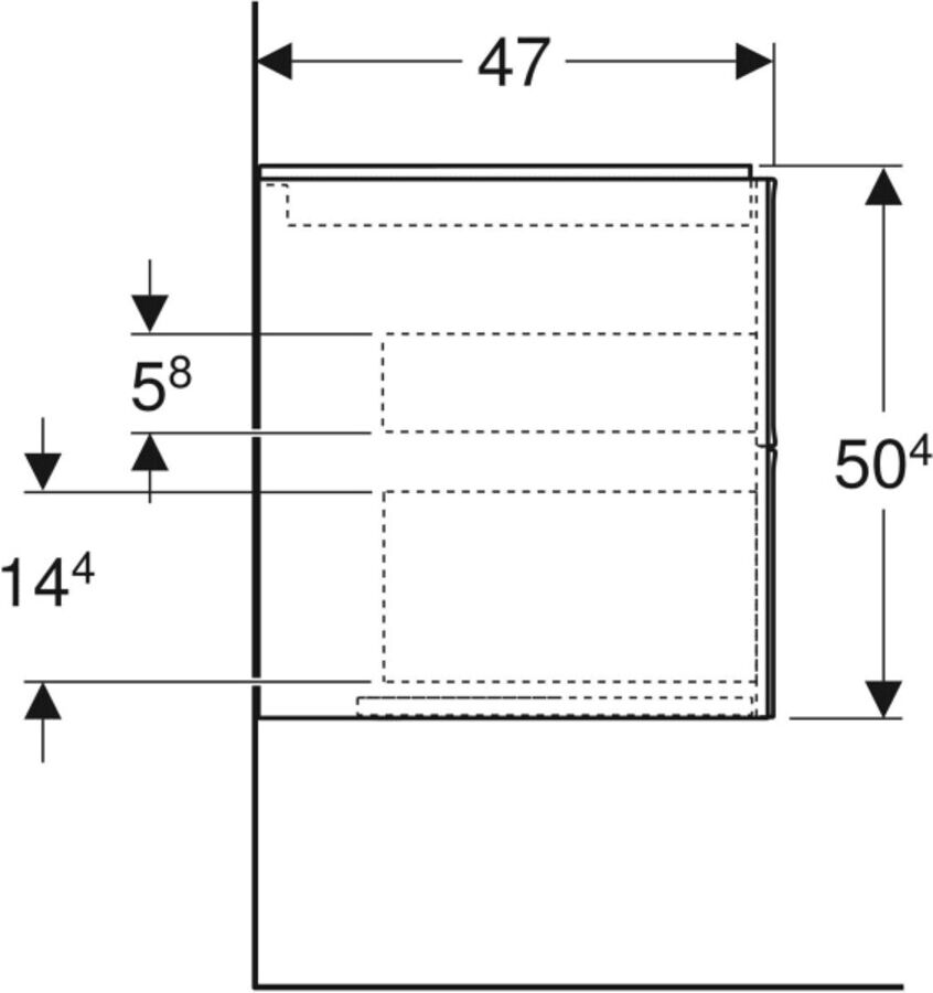 Geberit Waschtischunterschrank One 74x50,4x47cm, sand-grau/l hg, 2 Laden (505262004)