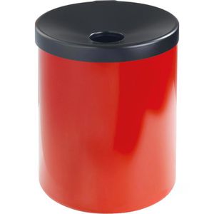 TKG Aschenbecher Rondo Maxi, rot, Outdoor, mit Deckel, Wandascher aus Metall, 18 x 25 cm, winddicht, 6 Liter