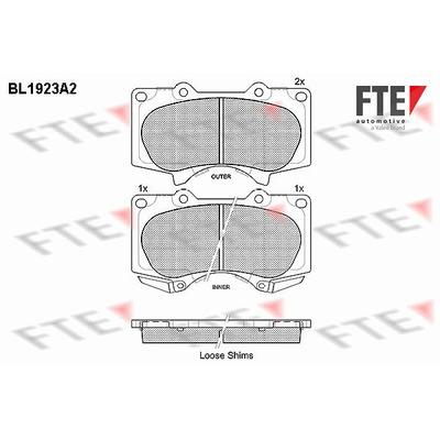 Fte Bremsbelagsatz, Scheibenbremse [Hersteller-Nr. 9010509] für Mitsubishi, Toyota