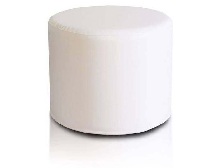 Pouf Tabouret Roller Tabouret rembourré en cuir synthétique Ultra léger Housse amovible Blanc E1. Ecopuf